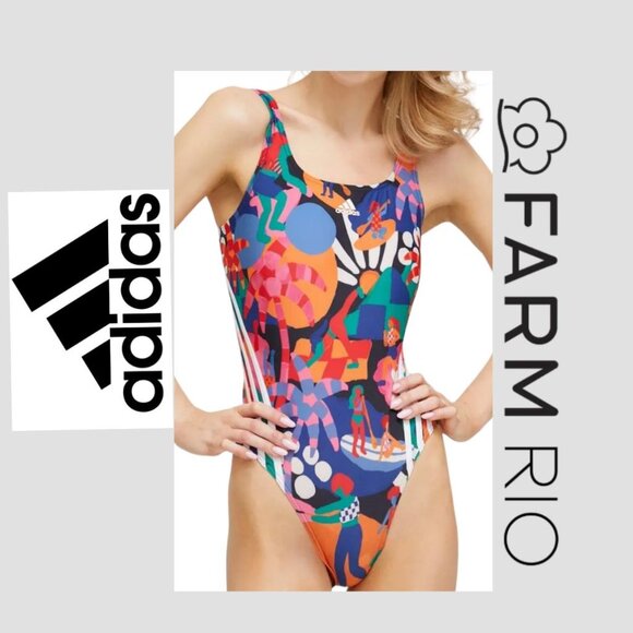 NEW ADIDAS X FARM RIO MULTICOLOR1 PIECE SWIMSUIT #HY5563 SZ 6 or 10 - Picture 1 of 6